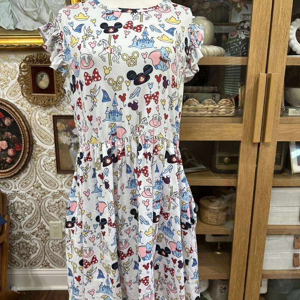 Gussy Up Bow Co Disney Colorful Kids Dress with Fun Prints size XL